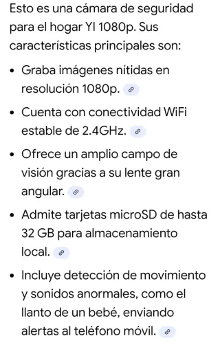 2 Cámaras Vigilancia Interior marca Yi 1080P