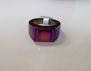 Anillo acero hombre tipo sello tornasol t 12