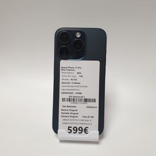 Apple iPhone 15 Pro 256GB 354408277234099 Azul