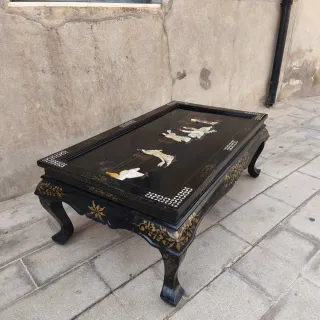 Mesa china de centro vintage china lacada antigua