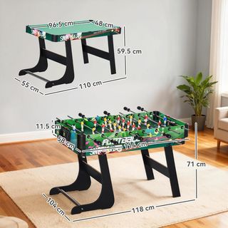 Mesa Multijuego 6 en 1 Plegable, Mesa de Juego Multifuncional con Futbolín, Billar, Hockey, Ping Pong, Aros e Hockey sobre Hielo para Adultos y Niños, para Casa Escuela, 118X104X71 Cm