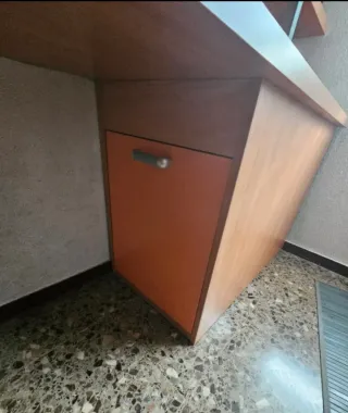 Escritorio y Estantería Madera y Azul