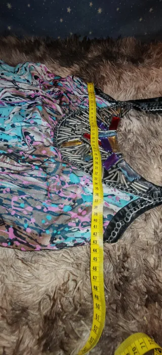 Vestido estampado artístico M