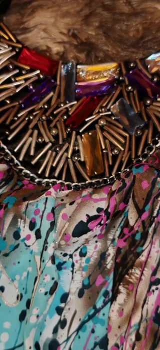 Vestido estampado artístico M