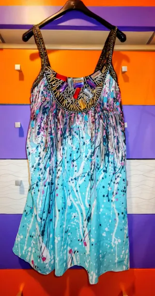 Vestido estampado artístico M