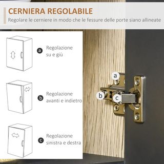 Mueble Cocina Credenza Moderna Ahorra Espacio Con 2 Armarios 3 Cajones 3 Estantes Madera 90 X 39 X 169Cm Color Gris Roble Claro