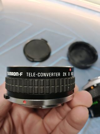 Objetivo olympus 50 mm. + tele converter Tamron-f-buen estado