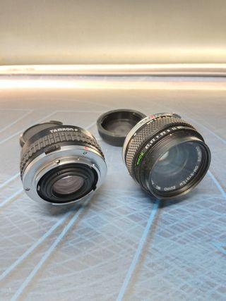 Objetivo olympus 50 mm. + tele converter Tamron-f-buen estado