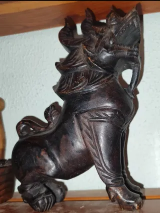 Escultura Perro Guardián Foo Palisandro