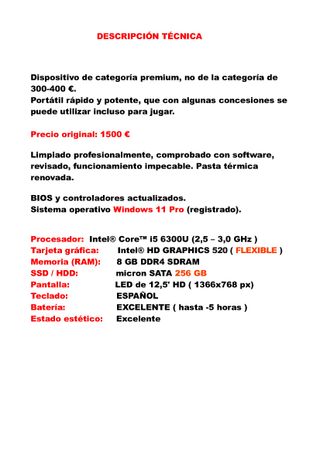 PARA JUGAR - Dell Latitude 7280 ( i5, 256GB, 8GB )