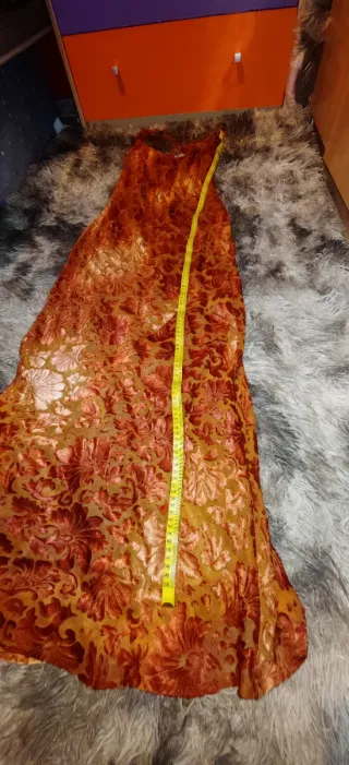 Vestido naranja devoré terciopelo Talla L