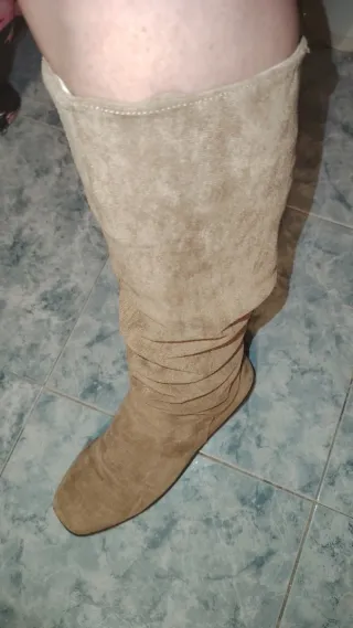 Botas altas beige
