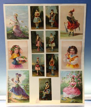 Cromos antiguos estilo victoriano 1900 - 1920.