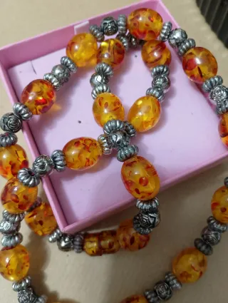 Collana vintage simil ambra