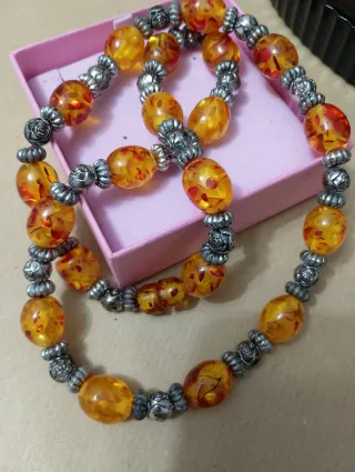 Collana vintage simil ambra