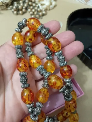 Collana vintage simil ambra