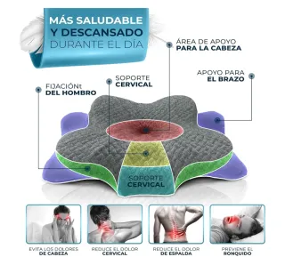 Almohada cervical gris de tela