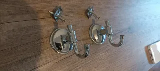 2 Ganchos de lavabo Ikea metal plateado