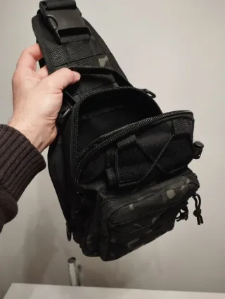 Bandolera Táctica Black-Camu 8L