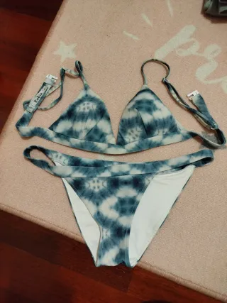 Bañador bikini Robin tie-dye azul y blanco