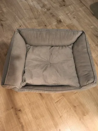 Cama para mascotas beige/gris