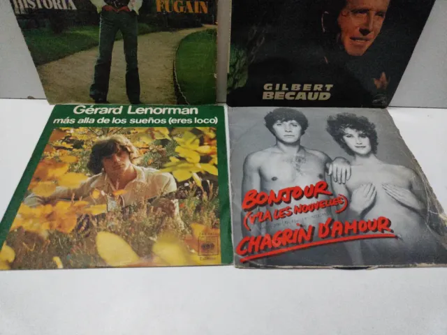 Lote 4 singles vinilo en francés