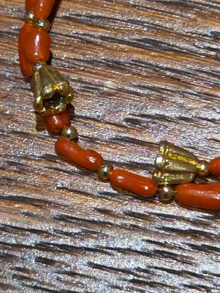 Bracciale in argento placcato e Corallo Rosso