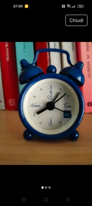 Piccola sveglia blu "BACI PERUGINA".