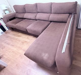 Sofá chaise longue marrón 3m x 1.50m