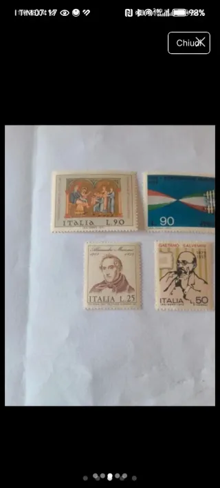 4 francobolli Italia 1971/73 nuovi