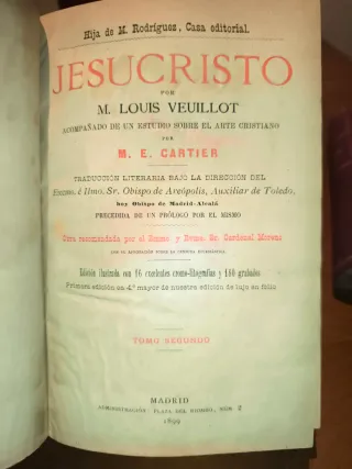 Libros antiguos (1889) Jesucristo 2 volúmenes.