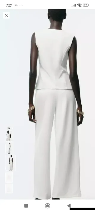 Chaleco botones blanco talla S