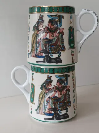 Tazas Limoges Egipto Porcelana
