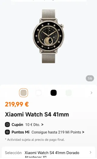 Xiaomi Watch S4 41mm Dorado