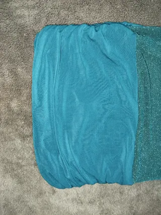 Vestido fiesta brillante verde/petróleo