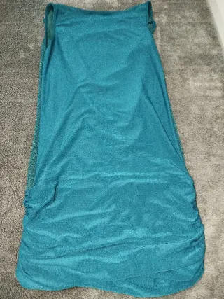 Vestido fiesta brillante verde/petróleo