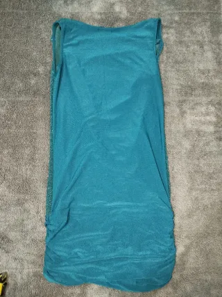 Vestido fiesta brillante verde/petróleo