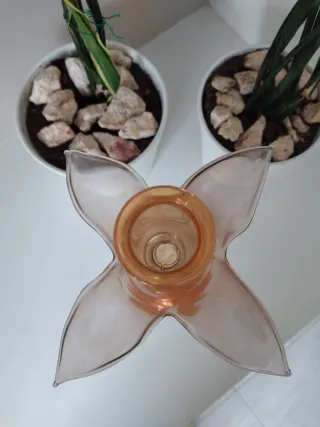 Portacandele in vetro arancione