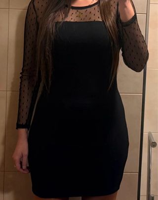 Vestido negro fiesta tul S