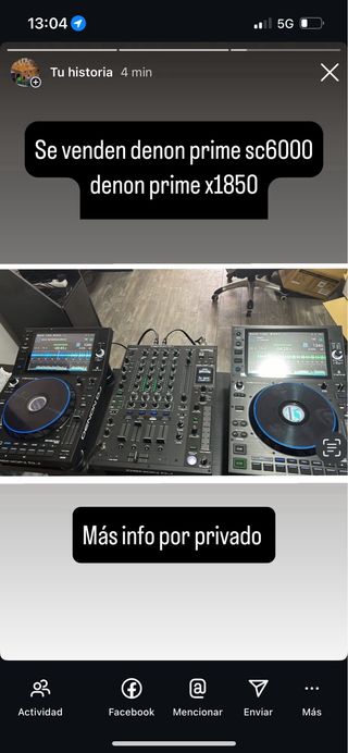 Denon DJ SC6000 x2 + mesa de mezclas X1850