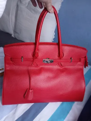 Bolso Rojo Grande Blanco