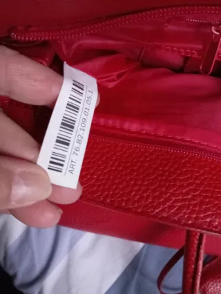 Bolso Rojo Grande Blanco