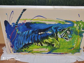 Cuadro Tigre Rolf Knie Acrílico Grande
