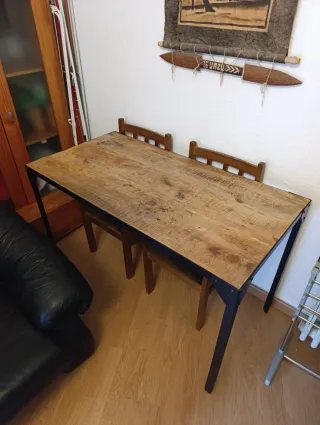 Mesa Roble y Acero 1.20m