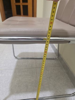 6 eleganti sedie in pelle