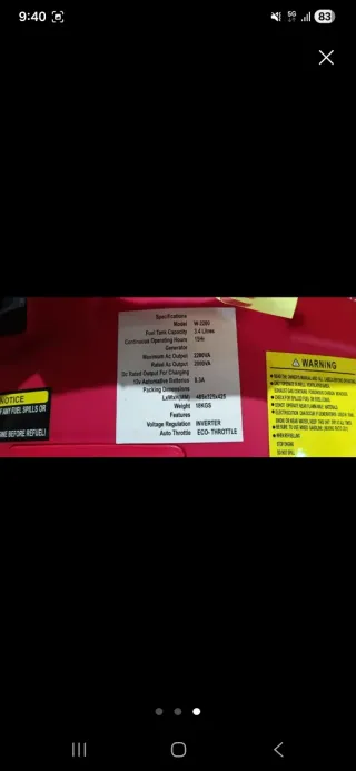 Generador Inverter W-2200 Profesional