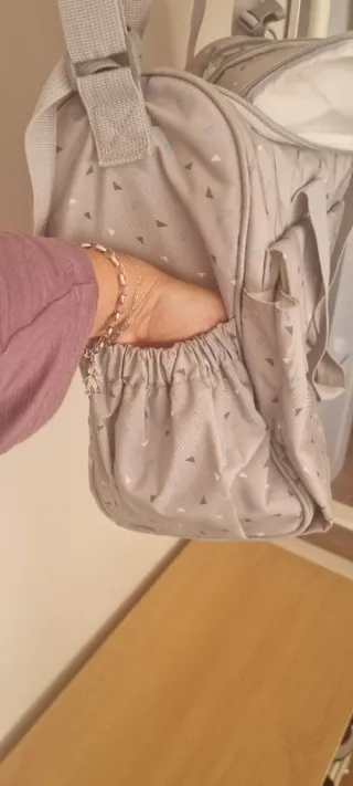Bolso para carrito de bebé gris