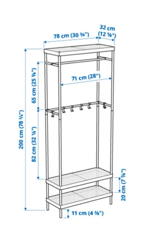 Perchero IKEA MACKAPAR Blanco y Madera