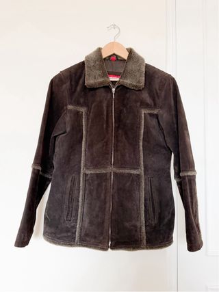 Chaqueta de cuero Vintage marrón