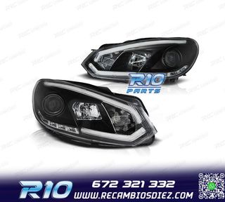 FAROS VOLKSWAGEN VW GOLF 6 08-12 TUBE LIGHT DRL FONDO NEGRO